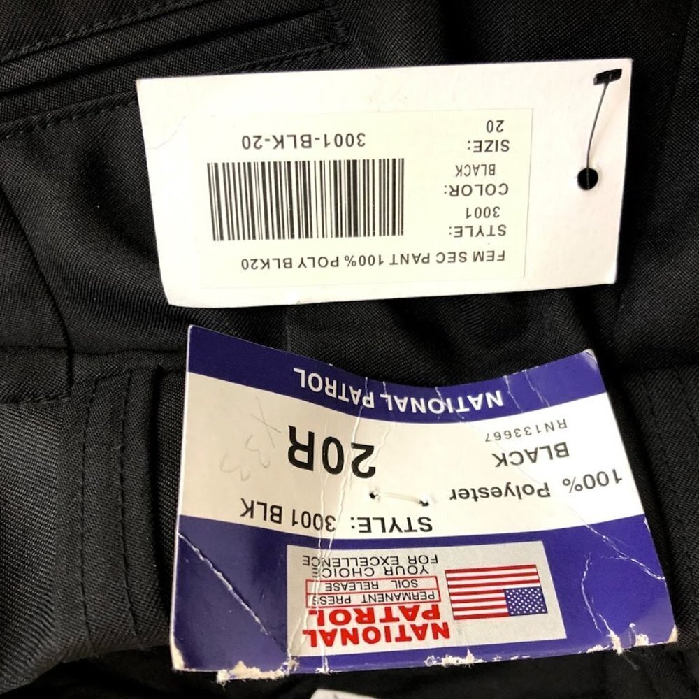 National Patrol Black 100% Polyester NWT Pants 20R - Picture 7 of 9